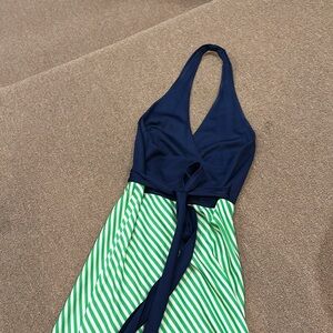 Vintage Wrap Halterneck Dress